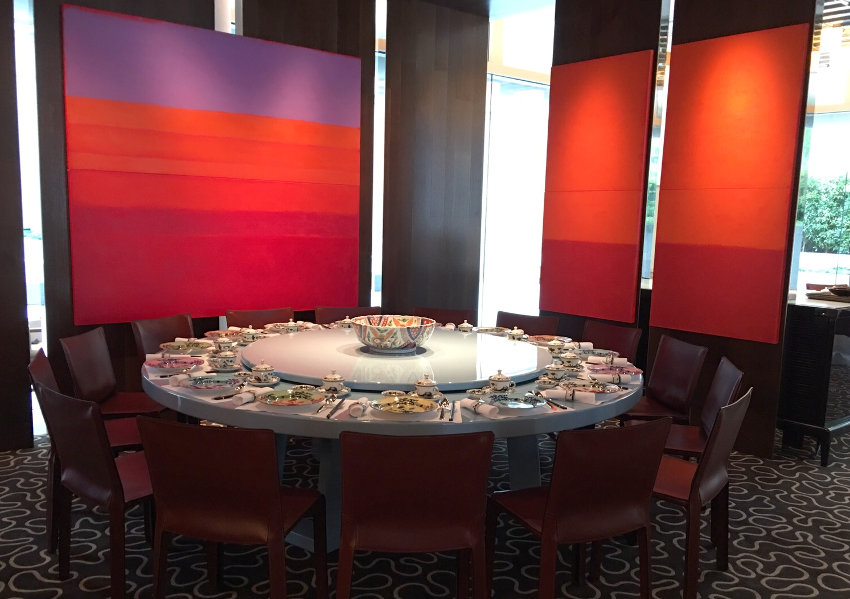 Paintings at the Ritz-Carlton Millenia Singapore. Summer Pavilion (acrylic on linen)